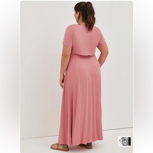 Torrid dusty rose long flowy dress with double front side slits - Picture 3 of 10